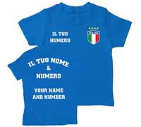 lepni.me Maglietta da Calcio per Bambini | Maglia Personalizzata con Il Tuo Nome e Numero | T-Shirt per Ragazzi Italia Calcio 2026 (3-4 Anni Royal-Blue Multicolore)