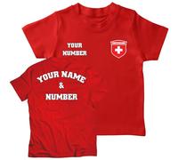 lepni.me Maglietta da Calcio per Bambini | Maglia Personalizzata con Il Tuo Nome e Numero | T-Shirt per Ragazzi Svizzera Calcio 2026
