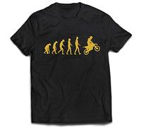 lepni.me Maglietta da Uomo Evoluzione del Motocross Equipaggiamento per Moto da Bicicletta Sporca Abbigliamento da Corsa (XXL Nero Oro)