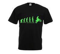 lepni.me Maglietta da Uomo Evoluzione del Motocross Equipaggiamento per Moto da Bicicletta Sporca Abbigliamento da Corsa (3XL Nero Verde)