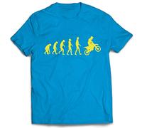 lepni.me Maglietta da Uomo Evoluzione del Motocross Equipaggiamento per Moto da Bicicletta Sporca Abbigliamento da Corsa (M Azzulo Giallo)