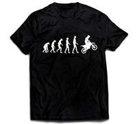 lepni.me Maglietta da Uomo Evoluzione del Motocross Equipaggiamento per Moto da Bicicletta Sporca Abbigliamento da Corsa (XL Nero Bianco)