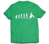 lepni.me Maglietta da Uomo Evoluzione del Motocross Equipaggiamento per Moto da Bicicletta Sporca Abbigliamento da Corsa (L Verde Melange Bianco)