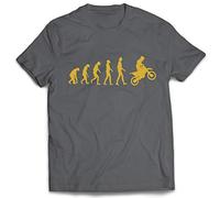 lepni.me Maglietta da Uomo Evoluzione del Motocross Equipaggiamento per Moto da Bicicletta Sporca Abbigliamento da Corsa (L Grafite Oro)