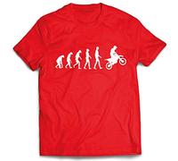 lepni.me Maglietta da Uomo Evoluzione del Motocross Equipaggiamento per Moto da Bicicletta Sporca Abbigliamento da Corsa (L Rosso Bianco)