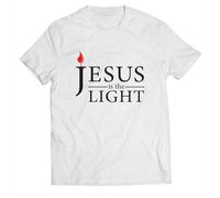 lepni.me Maglietta da Uomo Gesù Cristo è la Luce, L'Amore di Dio - Pasqua - Resurrezione - Natività - Doni cristiani Religiosi (M Bianco Multicolore)