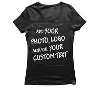 lepni.me Maglietta Donna Manica Corta Maglia Personalizzata, Aggiungere Il Logo Aziendale, Il Proprio Design o Foto, Fare T Shirt Regalo (XXL Nero Multicolore)