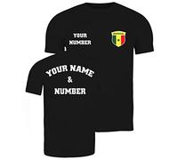 lepni.me Maglietta Personalizzata da Uomo in Cotone | T-Shirt Calcio con Il Tuo Nome e Numero | Senegal Football 2026 (XL Nero Multicolore)