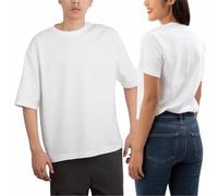lepni.me Maglietta Unisex Personalizzata Oversized con Testo Foto o Logo | Crea Tuo Design con Stampa Fronte Retro | T Shirt Oversize Uomo Donna (M Bianco Senza Stampa)