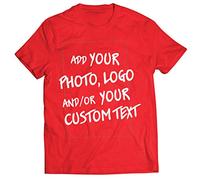 lepni.me Maglietta Uomo Manica Corta Maglia Personalizzata, Aggiungere Il Logo Aziendale, Il Proprio Design o Foto, Fare T Shirt Regalo (M Rosso Multicolore)