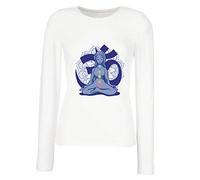 lepni.me Maniche Lunghe Femminili T-Shirt Meditazione Yoga Asana Mandala Mente Mente Corpo Anima (XXL Bianco Multicolore)