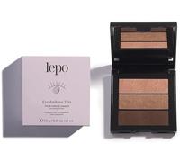 LEPO | Eyeshadows Trio N. 01 Marrone Dorato, Tris di Ombretti Compatti con Amido di Mais per uno Sguardo Radioso e Naturale