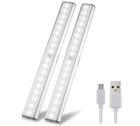 LEPOTEC Led Undercabinet Lighting for Kitchen,Motion Activated Led Light Strip,18-LED Lights Without Wiring -Magnetic Stick On Anywhere LED Night Lights for Closet/Cupboard,White Light,2 Pack