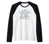 Lepre Coniglio Pasqua Not Today Satan Maglia con Maniche Raglan