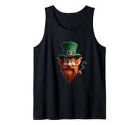 Leprechaun Face Green Hat Head Irlanda Art Canotta