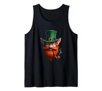 Leprechaun Face Green Hat Head Irlanda Art Canotta