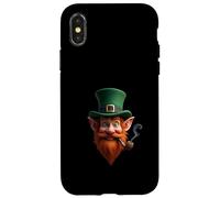 Leprechaun Face Green Hat Head Irlanda Art Custodia per iPhone X/XS