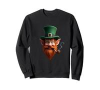 Leprechaun Face Green Hat Head Irlanda Art Felpa