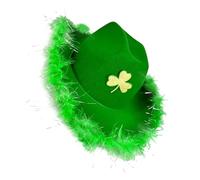 Leprechaun Homburg Cappello a cilindro verde Panama cappello Porkpie sorpresa regalo vacanza costume accessorio irlandese verde cowboy cappelli