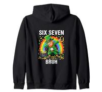Leprechaun Lucky Dabbing Sei Monete Oro Arcobaleno Bruh Felpa con Cappuccio