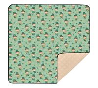 Leprechaun - Tappetino da gioco per bambini, grande, robusto, per interni ed esterni, portatile, per la pancia, per gattonare, 127 x 127 cm, colore: oro