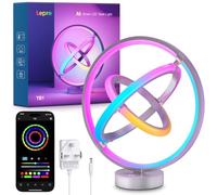 Lepro AI TB1 Lampada da Tavolo LED, Lampada da Comodino RGB, Funziona con Alexa/Google Assistant, Progettista Illuminazione AI Personalizzato/Sync Musicale, 16 Milioni di Colori, 2.4GHz WiFi/Bluetooth