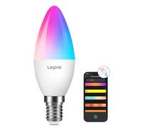 Lepro BC1 AI Smart Lampadina LED E14, Dimmerabile Lampadine 4.9W 470LM | RGBW,Luce Bianca,Compatibile con Alexa/Google Home,Controllo Vocale,WiFi,Progettista Illuminazione AI Personalizzato