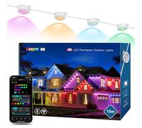 Lepro E1 AI Luci Esterne Permanenti Smart,15 Metri (30 LED) | Decorazioni Natalizie Compatibile con Alexa/Google Home,Tema AI per Luci Natale,Progettista Illuminazione AI Personalizzato