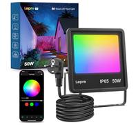 Lepro F1 AI Faretto LED da Esterno 50W, Faretto da Giardino RGB Dimmerabile IP65 Impermeabile, Progettista Illuminazione AI Personalizzato, Controllo Vocale/Sync Musicale, Compatibile con Alexa/Google