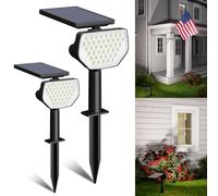 Lepro Faretti Solari da Esterno, Luci Solari Esterno Giardino Bianco Freddo 6500K e IP65 Impermeabile, 43 LED Lampade Solari da Giardino Potenti per Cortile, Patio, Vialetto, Alberi, 2 Pezzi