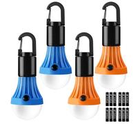 Lepro Lampada da Campeggio LED, Lanterna da Campeggio Alimentata a Batteria (Inclusa), Lampada Portatile per Tenda, Impermeabile e 3 Modalità, Adatto per Campeggio Escursionismo Pesca Barbecue, 4 pcs