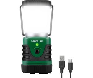 Lepro Lampada da Campeggio LED Ricaricabile USB 1000lm,IPX4 Impermeabile | Batteria integrata con power bank, autonomia fino a 12 ore e 4 modalità regolabili per outdoor,con Power Bank
