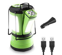 Lepro Lampada da Campeggio Ricaricabile, Luci da Campeggio con 2 Torce Portatile, Torcia Lanterna LED 3 in 1 Impermeabile per Campeggio, Escursione, Pesca, Cavo USB e Caricatore per Auto Inclusi