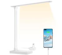Lepro Lampada da Scrivania LED 15W 655LM Porta USB Integrata Bianco Lampada da