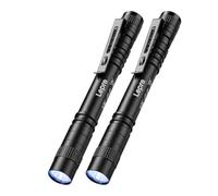 Lepro Lampada UV da 365 nm con clip, funzionamento a batteria, luce nera, versatile e portatile, ambrata per la ricerca di perdite, urina di animali domestici e rilevazione di banconote false (2 pezzi