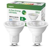 Lepro Lampadina LED GU10 Luce Bianca Fredda 6500K,360LM,2 Pezzi | Lampadine GU10 risparmio energetico del 96%,2W equivalente a 50W,angolo del fascio di 38°,CRI>80,non dimmerabili