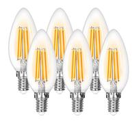Lepro Lampadine LED E14 a Filamento, 4W Equivalenti a 40W Lampadina LED E14 Luce Calda 2700K 470 Lumen, Lampadine a Candela C35 SES Stile Vintage Retro per Casa - Confezione da 6