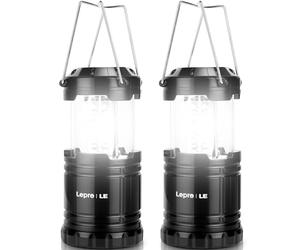 Lepro Lanterna LED da Campeggio a Manovella con 30 LED, Luce Pieghevole Impermeabile, Lampada da Tenda Portatile per Esterni, 360° Bianco Diurno, Alimentazione a Batteria (Non Inclusa)- 2 Pezzi