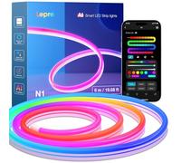 Lepro N1 AI Neon Luci Natale Esterno 6M,Sync Musicale,Compatibile Alexa/Google Home,DIY Segmentato,Striscia LED Smart Neon,Progettista Illuminazione AI Personalizzato,Decorazioni Natalizie,Murale