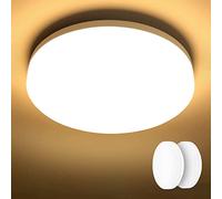 Lepro Plafoniera LED da Soffitto 15W(2 pezzi), Plafoniera da Bagno Bianco Caldo 3000K, Impermeabile IP54, 1500lm luce 22CM, Lampada da Soffitto Risparmio Energetico per Bagno, Cucina, Sala, Balcone