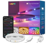 Lepro S2 AI Smart Striscia LED 10M,Funziona con Alexa/Google Assistant,Wi-Fi e Bluetooth Strisce LED,RGB e Luce Bianca Regolabile Luci LED Camera da Letto,Progettista Illuminazione AI Personalizzato