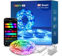 Lepro SE1 Striscia LED RGBIC 5M Smart WiFi | RGB e luce bianca regolabile, sincronizzazione musica,per gaming, camera e feste