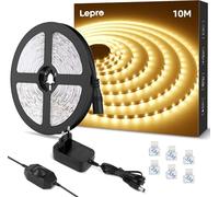 Lepro Striscia LED 10M 24V Dimmerabile 3000K 420 LED Bianco Caldo | Luce calda regolabile con SMD2835, kit completo per ambienti domestici, feste e decorazioni