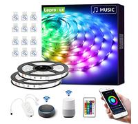 Lepro Striscia LED RGB WiFi [2.4 GHz], 10 Metri, Smart Striscia LED con Musica, Compatibile con Alexa & Google Home, 16 Milioni Colori Dimmerabili, Striscia Luminosa per casa, cucina, festa, TV, ecc.