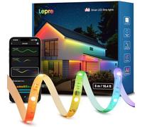 Lepro SW1 AI Striscia LED Impermeabili 5m,Smart Luci Natale Esterno Compatibile con Alexa,Luce RGBIC & Bianca Regolabile,Decorazioni Natalizie,Giardino,Progettista Illuminazione AI Personalizzato