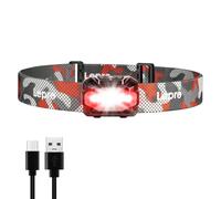 Lepro Torcia Frontale LED Ricaricabile, 2000lux 10 Modalità di Luce, IPX4 | Lampada Frontale Leggera con Luce Rossa, Autonomia di 30H, Doppia Modalità USB o Batterie AAA(non incluse) per Campeggio
