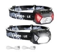 Lepro Torcia Frontale LED Ricaricabile 2000lux 6 Modalità di Luce 2pcs Lampada