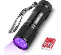 LE Torcia UV LED Portatile Con 9 LED, Lampada UV in Metallo 395 Nm, Torcia Ultra
