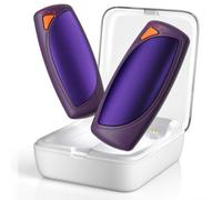 Lepwings Scaldamani Elettrico 2 Pezzi con Custodia di Ricarica, 14000 mAh Scaldamani Portatile Ricaricabile, Doppio Lato Riscaldante a 3 Livelli, Ideale per Esterno, Ufficio e Regali Invernali-Viola
