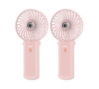 Lepwings Ventilatore Portatile, 2 Pezzi Mini Ventilatore USB Ricaricabile con 4 Velocità e 16h di Autonomia, Silenzioso e Pieghevole, Ventilatore da Collo per Casa, Ufficio, Viaggio, Estate - Rosa